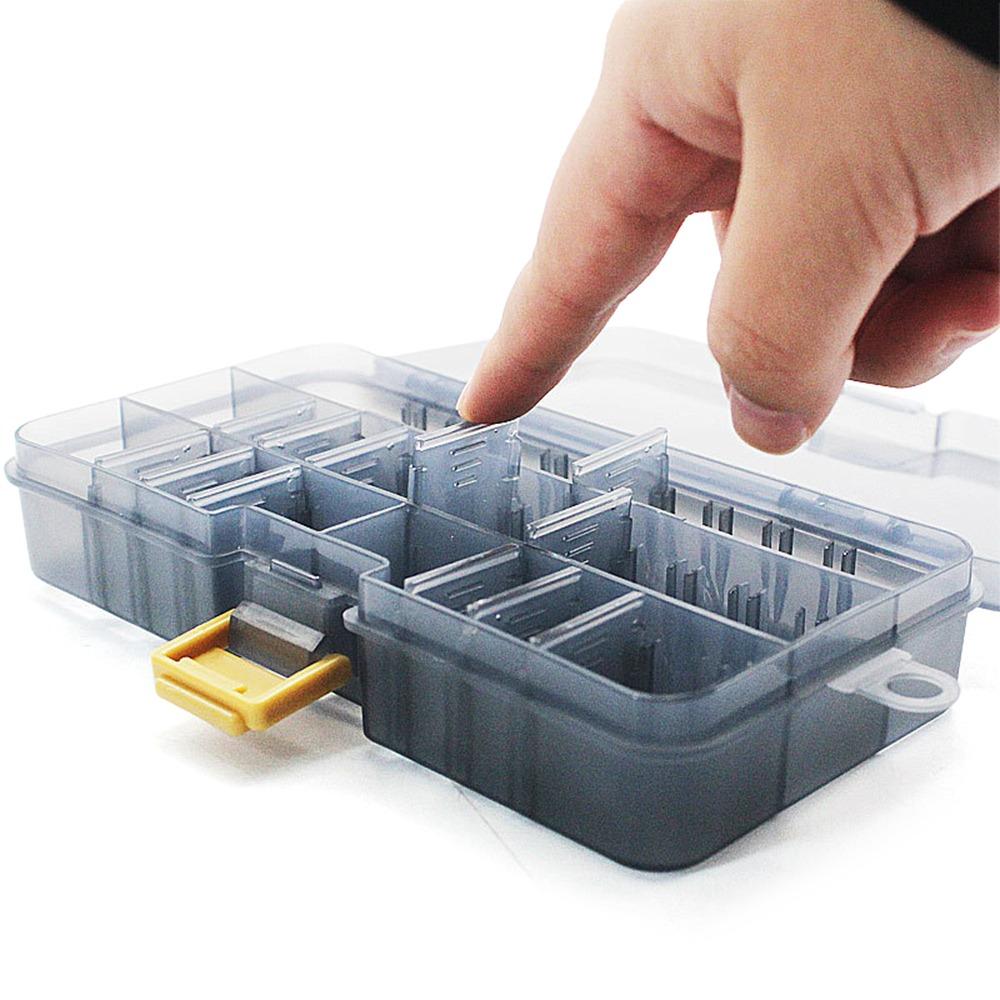 2PCS Removable Dividers Fishing Lure Storage Case PP Fishing Bait Organizer Box for Hook Storage