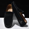 Fashion Suede Leather Mens Handmade Loafers Male Casual Driving Flats Slip-on Shoes Handmade Comfy Moccasins Leisure Walk Business Shoes