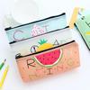 Fruit Style Cute School Pencil Case for Girls Novelty Leather Pencil Bag Kawaii Stationery Bags