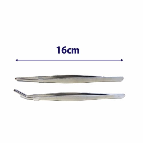AVILMORE Precision Tweezers for Moss Cultivation, Moss Balls, Succulents, and Terrariums, 16cm, Set of 2 (Straight and Curved), Non-Slip, for Moss Cul