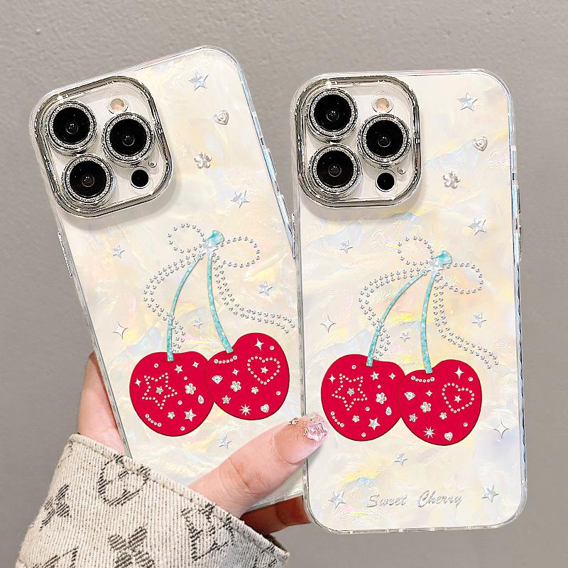 Cherry Bracelet Is Suitable for Apple 17promax Mobile Phone Case Iphone16 Niche 15 New Women's Models 14 Lens Film 13