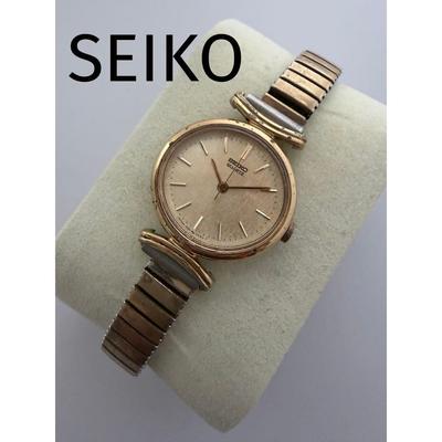 Used Working SEIKO Ladies Watch Quartz Gold Battery Replaced