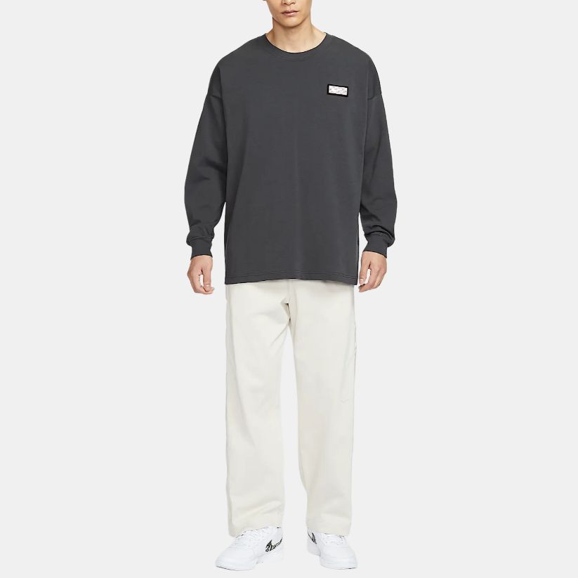 Nike Devin Booker Loose Fit Long Sleeve Basketball Shirt Men Tops Coal-Black HJ3345060