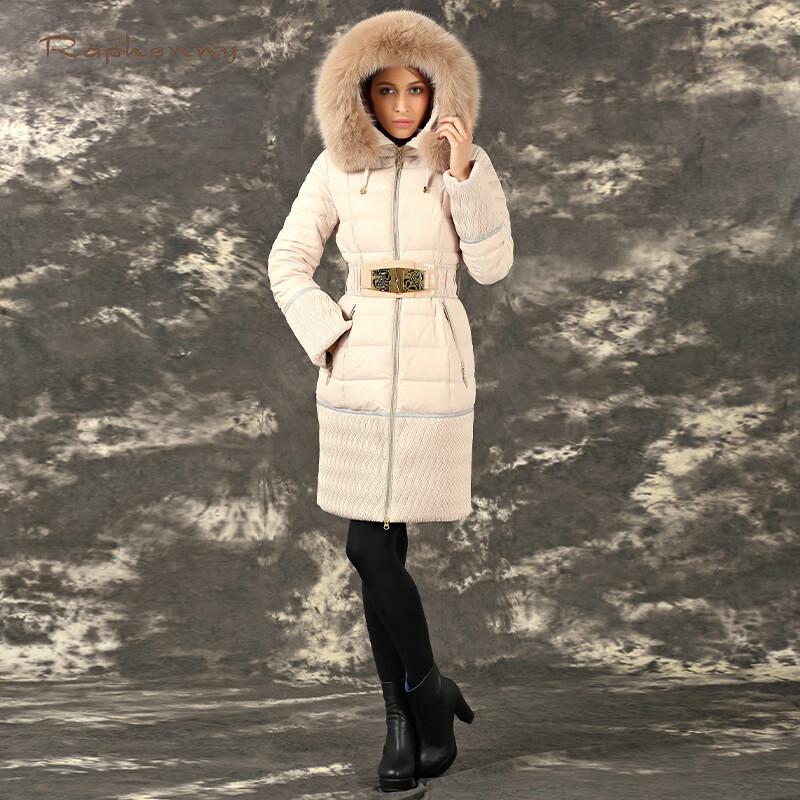 

Женская модная куртка-пуховик средней длины с капюшоном Raphenny M