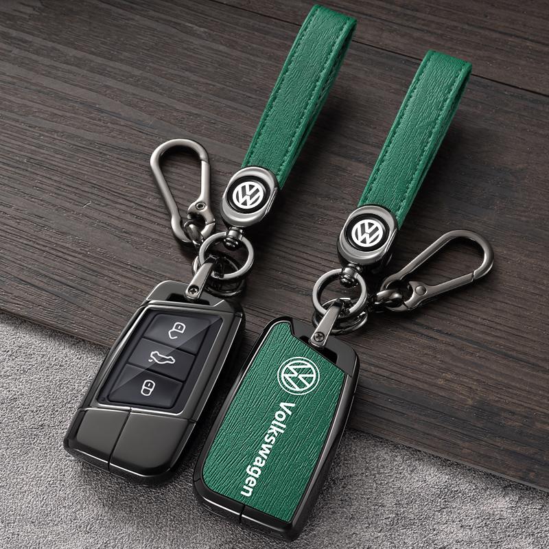 For VW Volkswagen Jetta MK5 Golf Alloy Leather Car Smart Remote Key Case Fob Cover Protector Shell For Volkswagen VW Magotan Pas