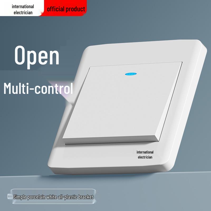 Gold 86 Typ Elektrische Nachttischlampe Wandschalterpanel mit Einzel-/Doppelsteuerung und Fünflochsteckdose