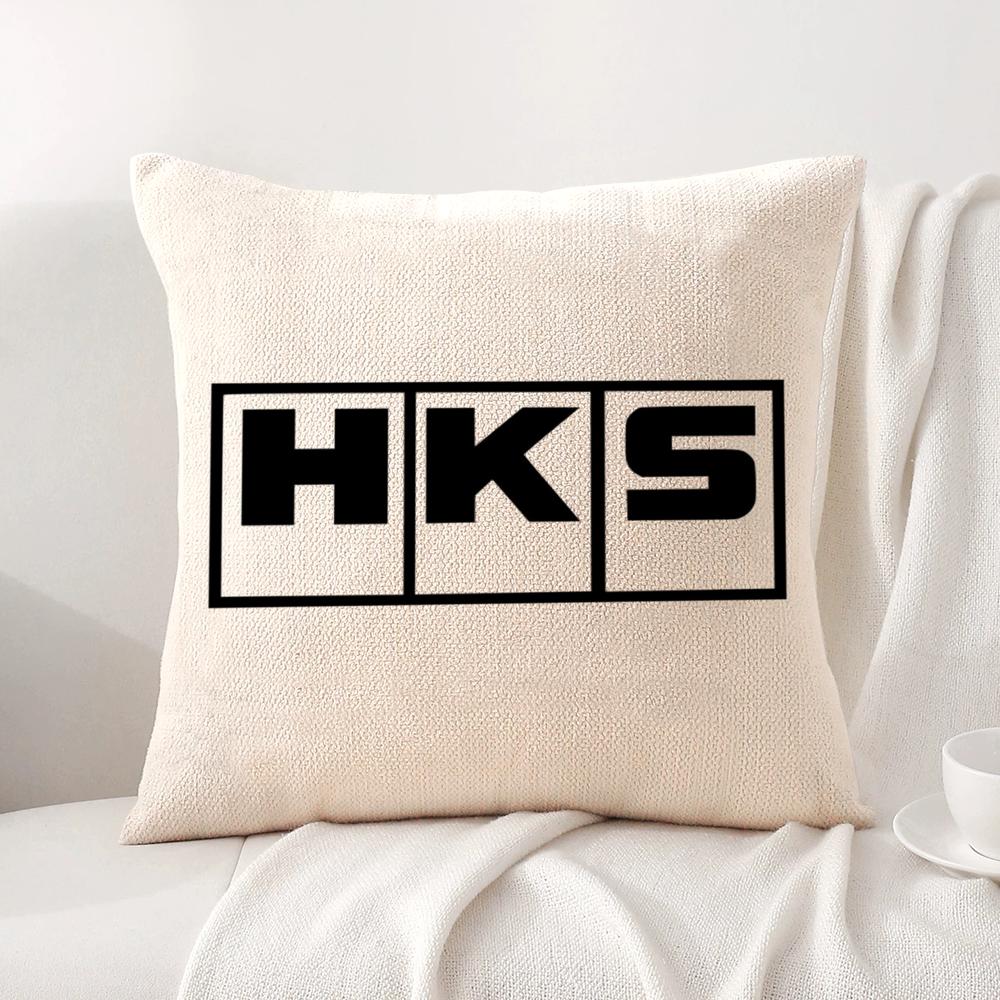 Retro Pattern H-Hks Cushion Cover Summer Coolness Linen Fabric Double-Sided Printing Pillow Case Sofa Home Decor Gift