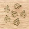 20pcs Cat Dog Footprint Cute Charms Pendant 19x17mm Alloy Metal DIY Jewelry Making Accessories Findings for Necklace Earrings