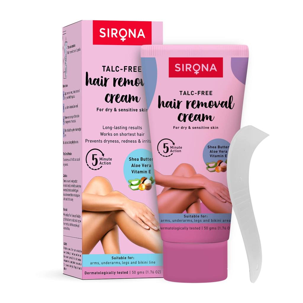 Sirona Hair Removal Cream, Bikini Hair Removal Cream for Women, for Bikini Line, Underarm, Legs, Dermatologically Tested, for Dry & Sensitive Ski