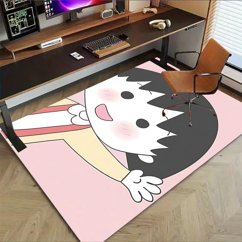 1pc Pink Background Character Carpet for Playroom Bedroom Living Room Sofa Home Decor,kids Game Area Rug Non-slip Floor Mat Y72812