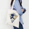 Women Shopper The Great Wave Kanagawa Printed Tote Bag High Capacity Harajuku Handbag Girl Shoulder Shopping Bag Lady Canvas Bag
