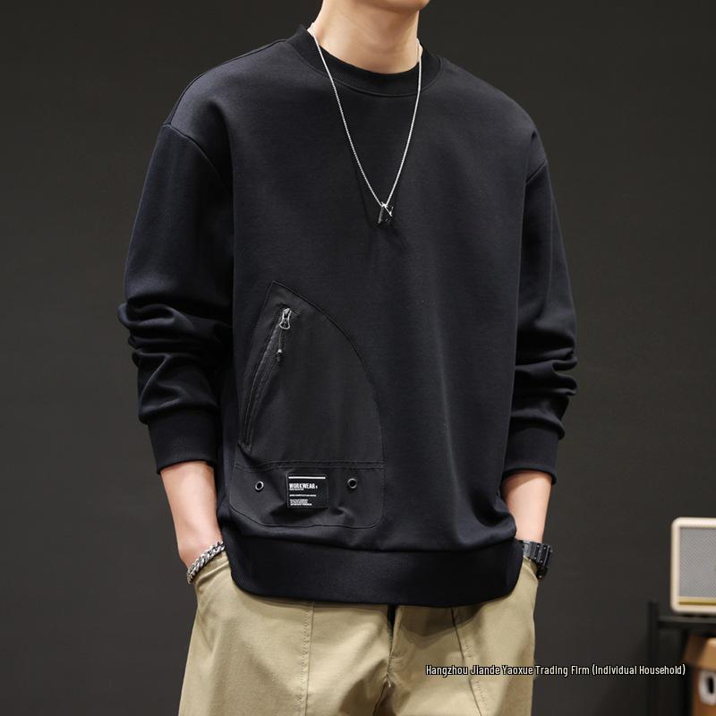 Herren Retro Locker Geschnitten Reißverschlusstasche Hoodie - Einfarbige, Vielseitige Herbst/Winter Mode