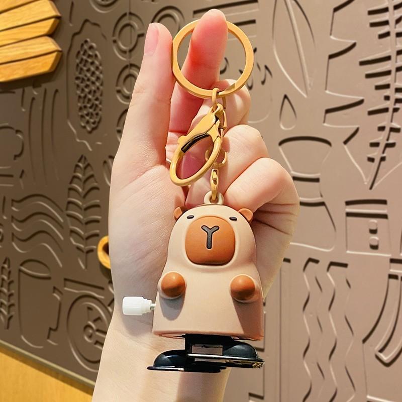 Adorable Plush Capybara Keychain Cute Cartoon Couple Car Key Accessory Gift