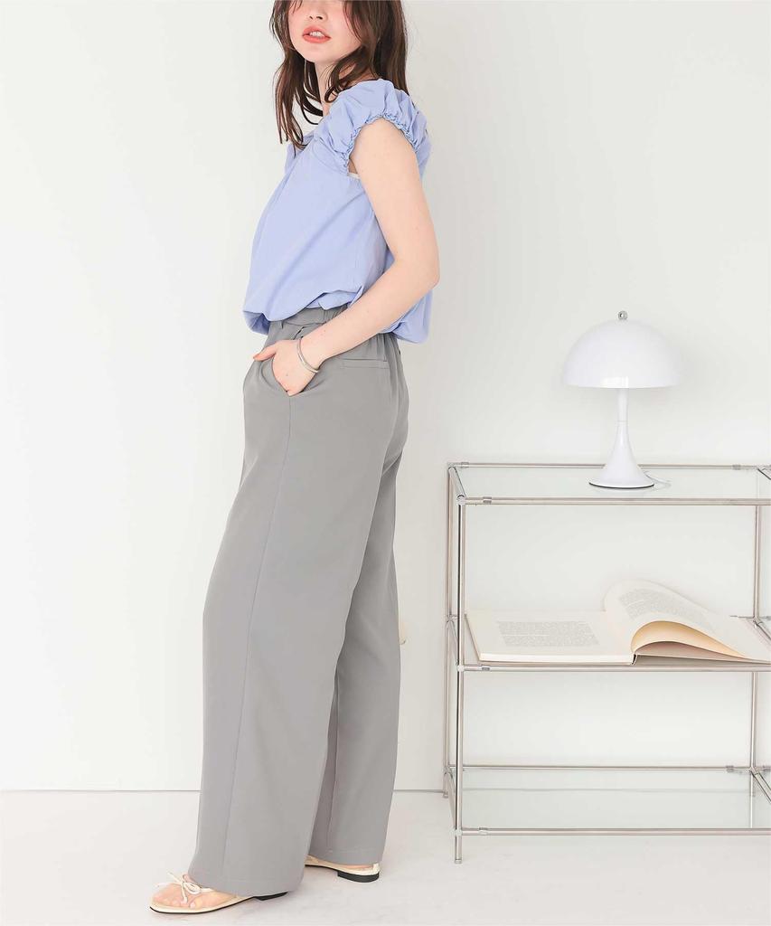 Titibait Cropped Balloon Silhouette Top AFXP4341 L Blue Women's