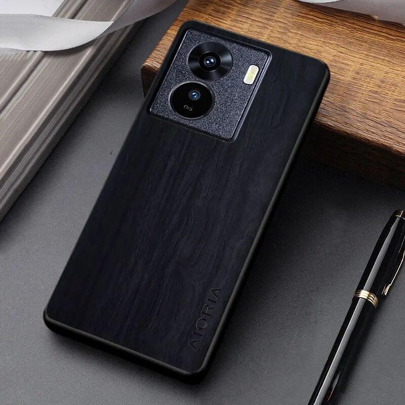 Vivo Iqoo Z7 Z5 için kılıf yüksek kaliteli ahşap bambu desen PU deri telefon kılıfı vivo iqoo z7 kılıfı