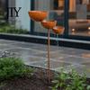 Anti-rust Garden Stake 3 Tiered Cascading Rain Catcher Bird Bath, Metal Water Three-level Waterfall Feeder Bowl Feeder, Outdoor Pollinator Watering