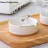 Elegant Ceramic Ashtray with Gold Trim for Hotels, Bars, Restaurants