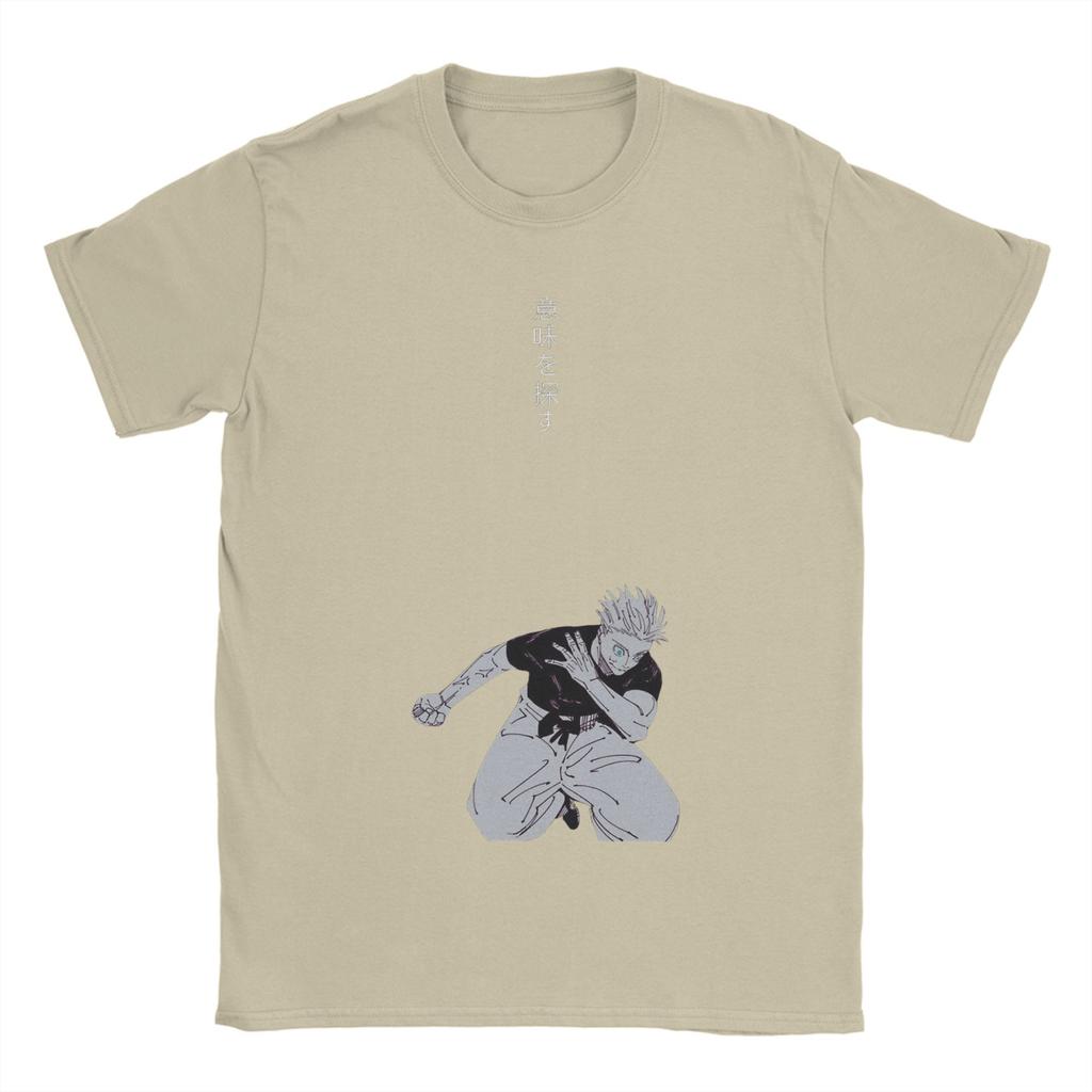 Jujutsu Kaisen Satoru Gojo T Shirts for Men 100% Cotton Vintage T-Shirt Round Neck  Tee Shirt Short Sleeve Clothes Gift Idea