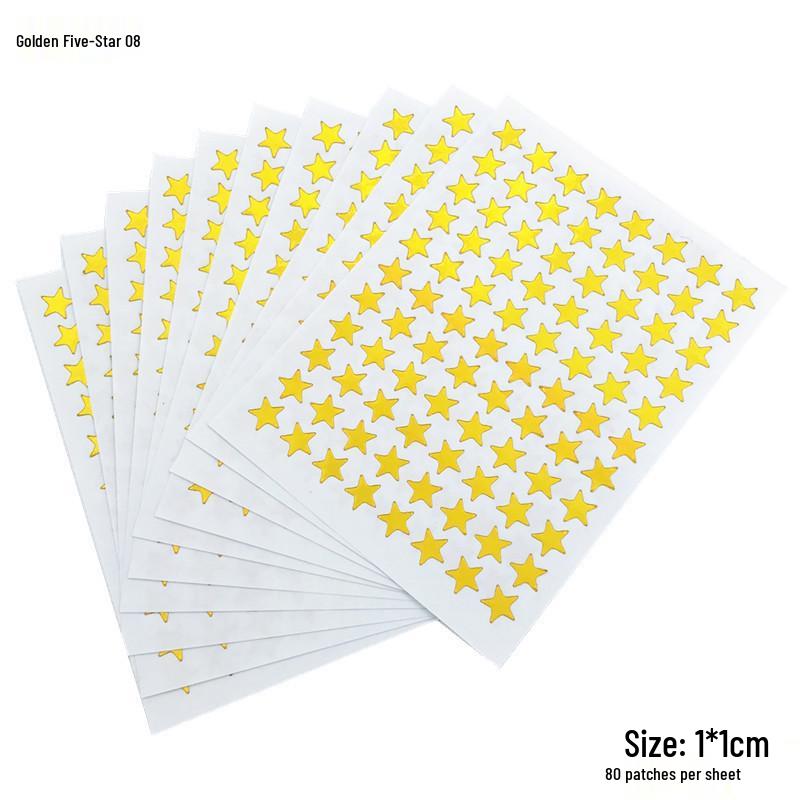 Golden Star and Flower Reward Stickers for Children - Ideal for Kindergarten Praise