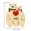 Wooden Bear Ornament with Engraved Names Animal Family Puzzle Customizable