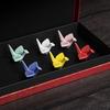 1pcs Desktop Decor Ornament Chopstick Holder Paper Crane Shape Chopsticks Pillow  Desktop