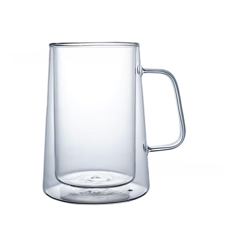 Shangqi Double-Layer Glass Mug with Handle, 400ml (Set of 2)