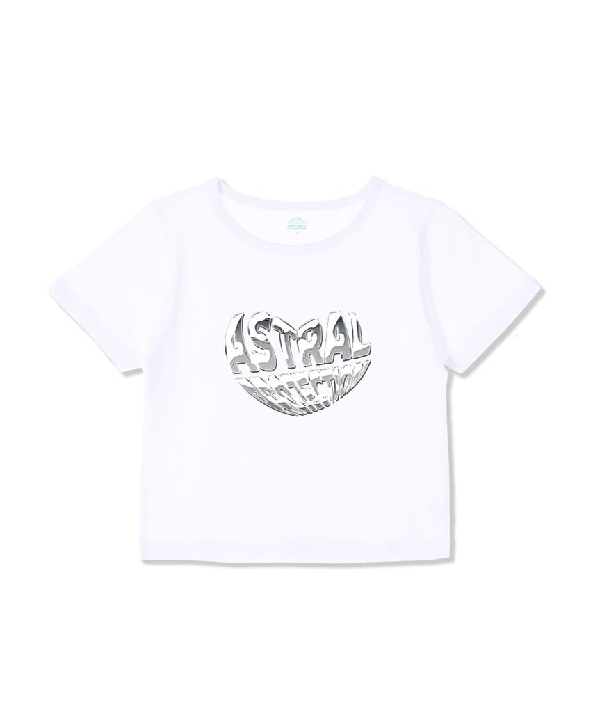 ASTRAL PROJECTION Chrome Heart Supima Spandex Crop Top_White