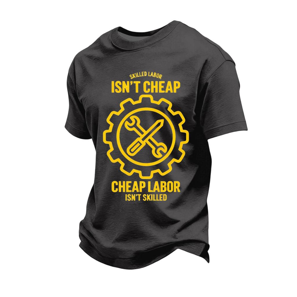 Men's Loose Fit Casual Short Sleeve T Shirt Labor Day Printed Graphic Tee Crew Neck Comfortable Top for Everyday Wear