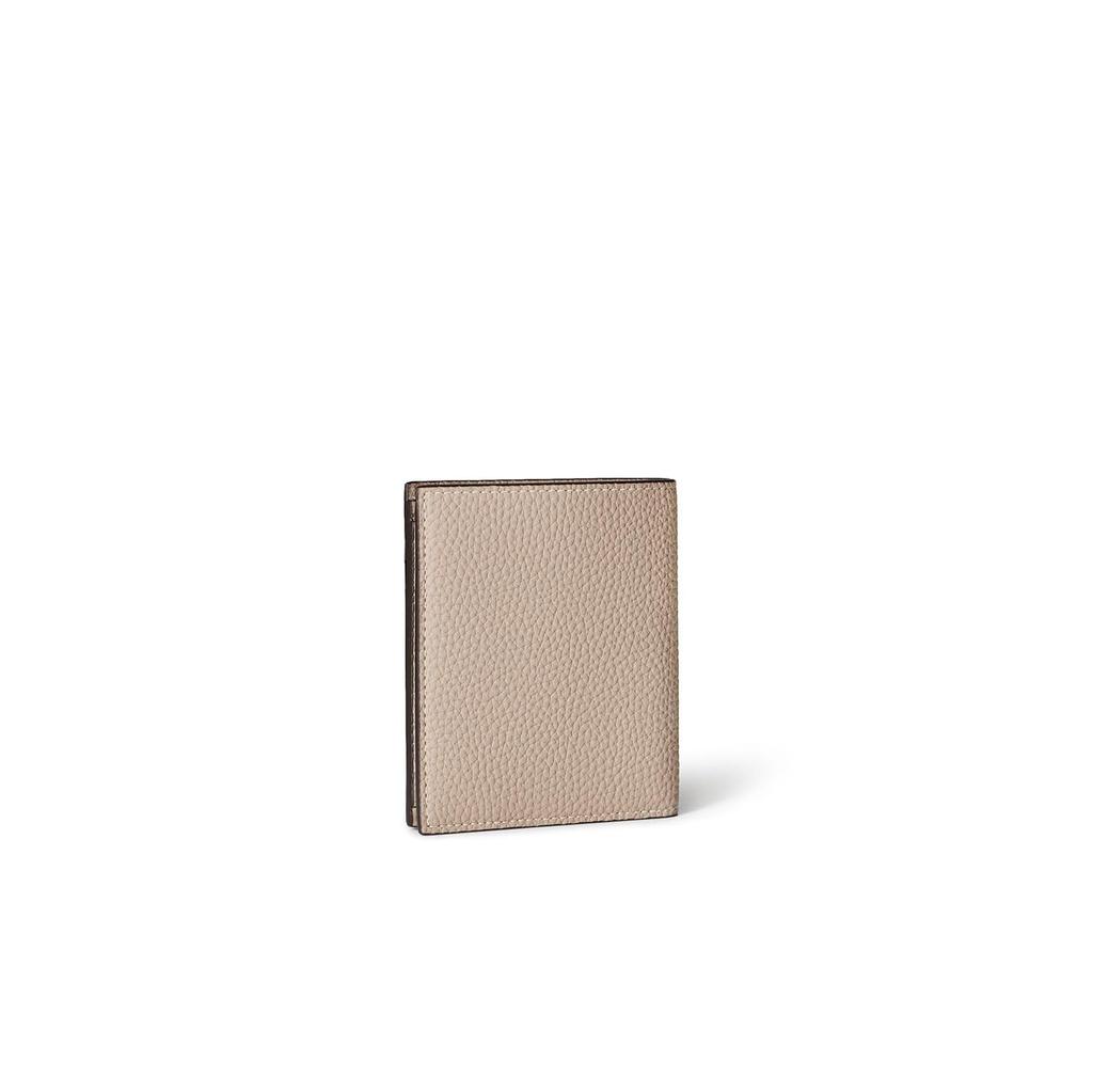 BONAVENTURA All Shrink Leather Bifold Wallet Wallet Made from the Finest European Genuine Gift [Greige] Leather, Leather, BWAT9S-GG