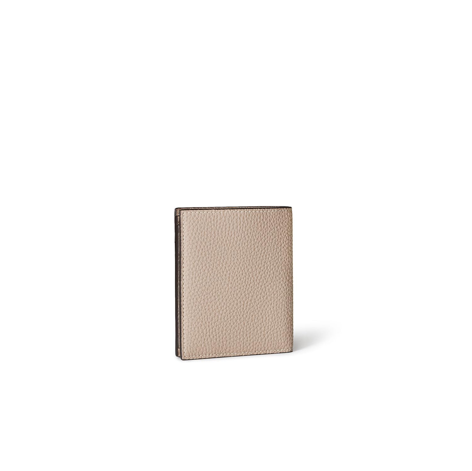 

BONAVENTURA All Shrink Leather Bifold Wallet Wallet Made from the Finest European Genuine Gift [Greige] Leather, Leather, BWAT9S-GG