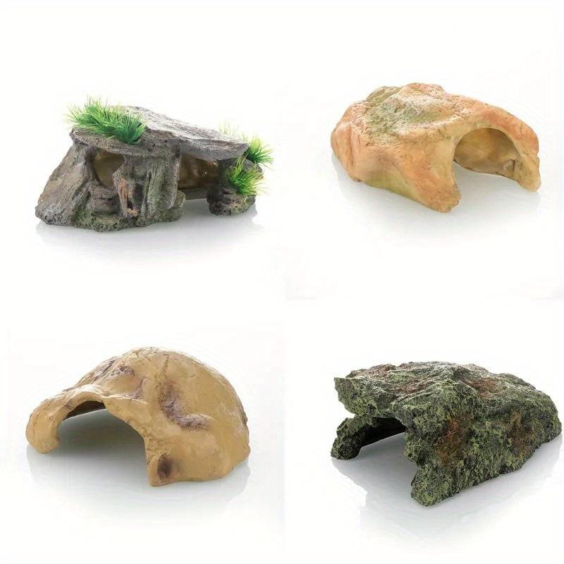 1PC Reptile Hiding Hole Climbing Sunbathing Platform Turtle Hiding Hole Resin Decoration and Scenery Fish Tank Aquarium Landscape