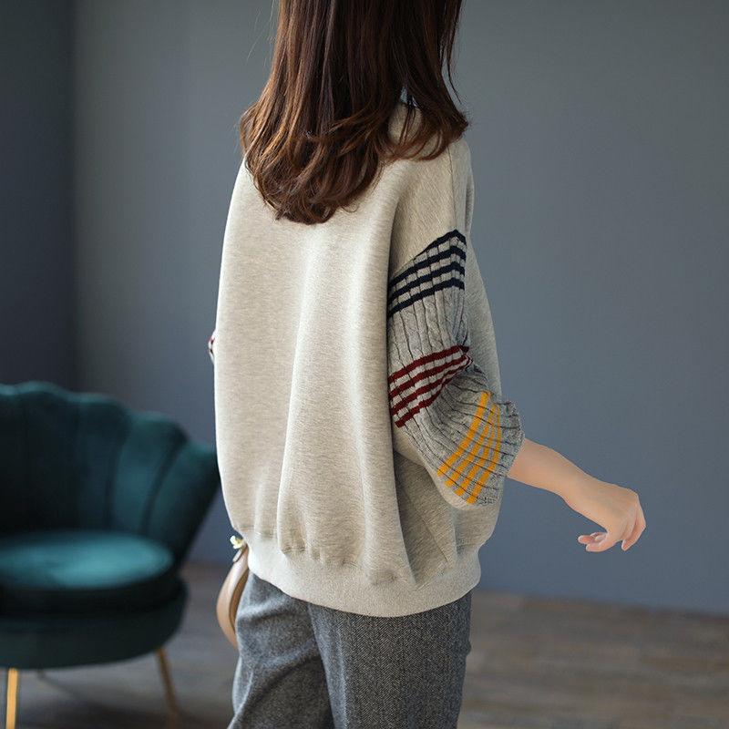 Spring and Autumn Women's Sweaters Fashion Tops Round Neck Plus Size Women's Clothing