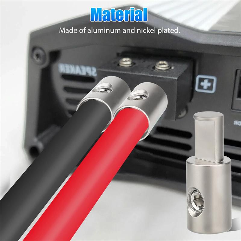 1 Paar Auto-Audio-Splitterkabel Stromversorgungsklemme Audioverstärker Doppelte 1/0 Gauge zu 1/0 Gauge Verstärkereingangsreduzierer Entladung
