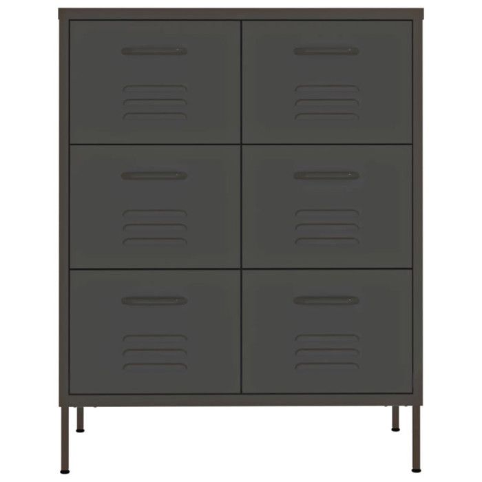 VidaXL Armoire à tiroirs Anthracite 80x35x101,5 cm Acier