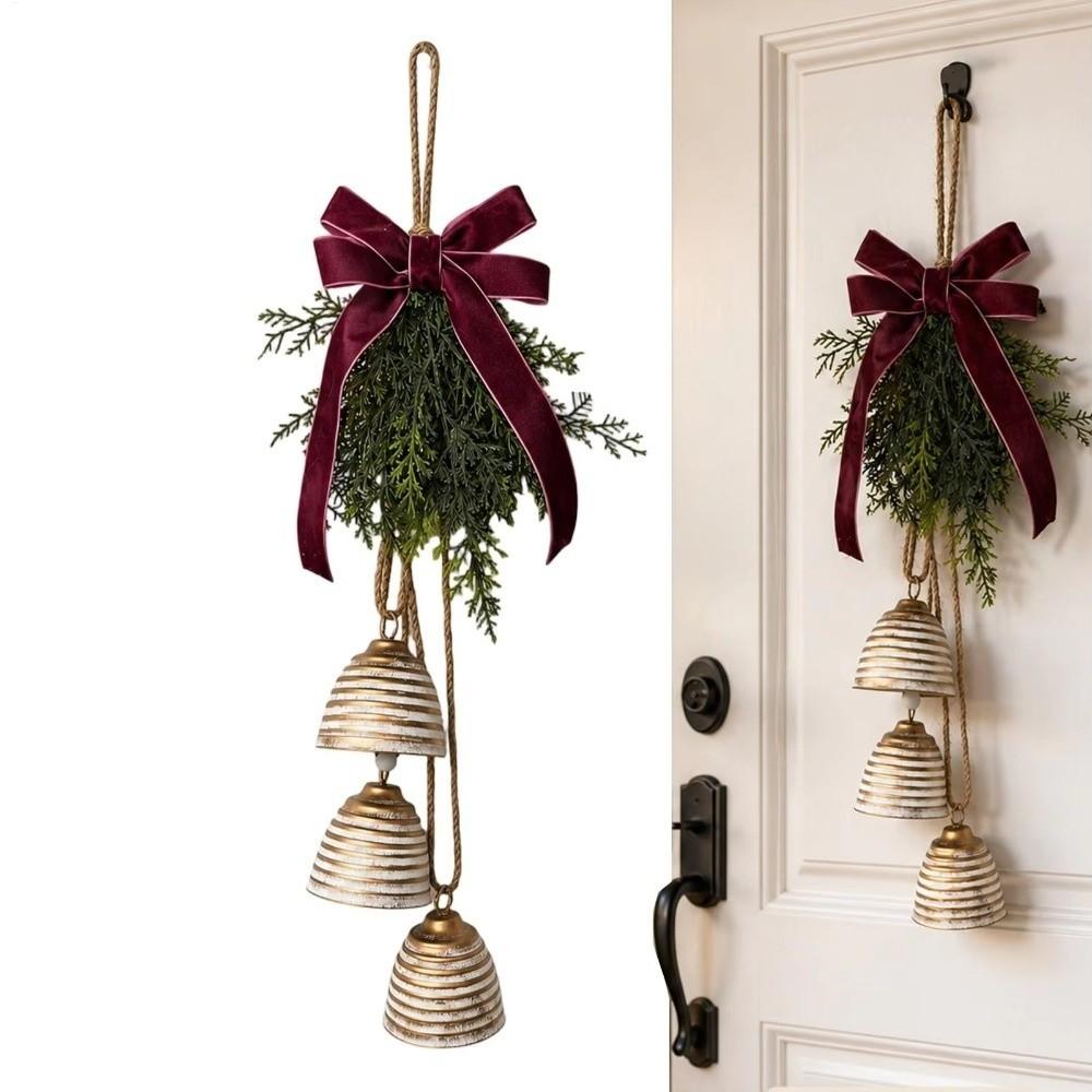 Campanella di Natale Creativa Pendente Campanella Metallica da Appendere alla Porta Decorazioni per Feste