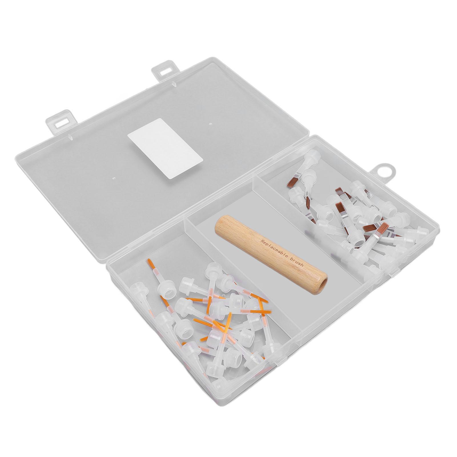 

Replacement Nail Polish Brush Kit Fingernail Polish Replacement Brush with Dual Ended Wood Handle