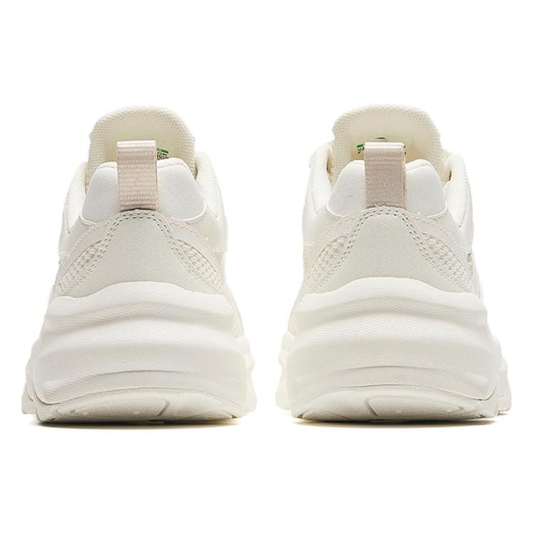 New Anta Bai Wei Cushioned Wear Resistant Breathable Height Increasing Low Top Casual Shoes Women's Ivory White 922428820-1