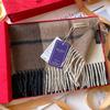 People Mom and Dad Winter Men's and Women's Thickened High-end Men's Pure Cashmere Scarf Plaid Long Grey