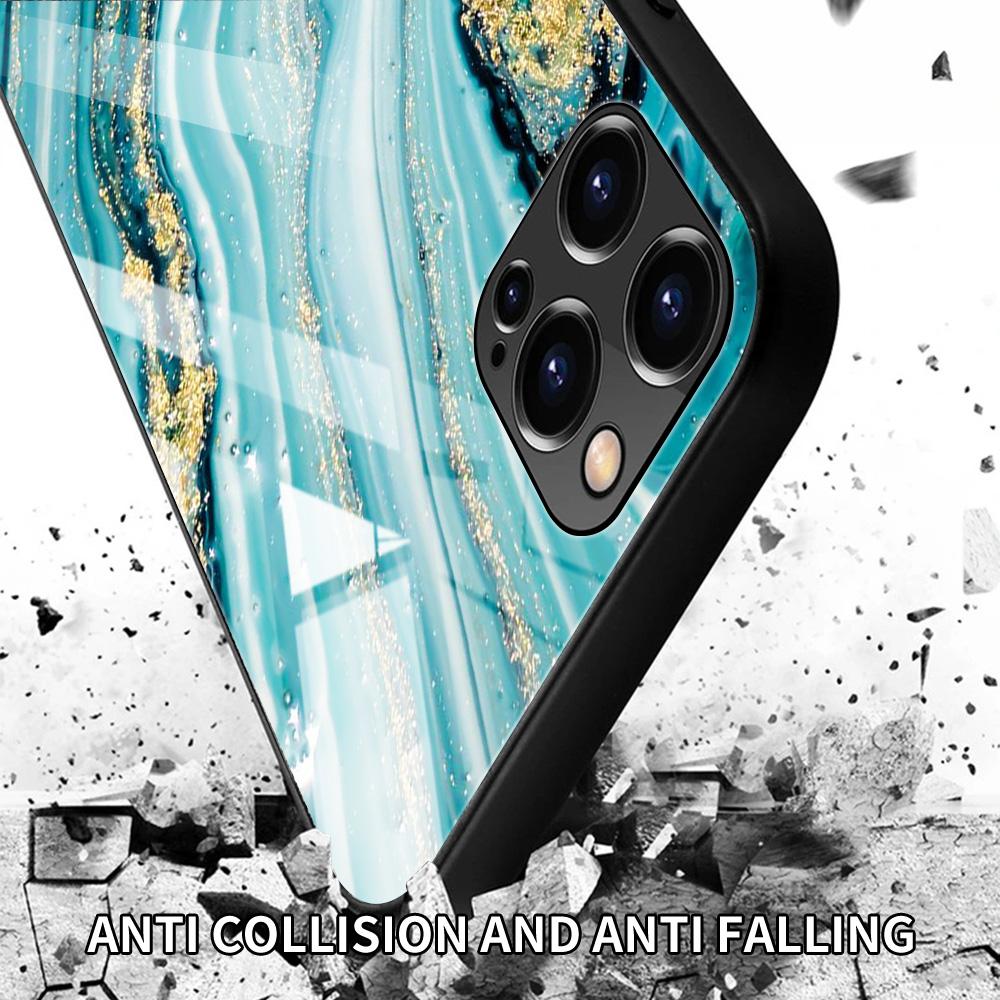 Tempered Glass Case For Iphone 12 11 Pro Max 14 13 12 Mini Fundas X Xr Xs Max 8 7 6s Plus Cover Shell Fundas Colorfull Marble