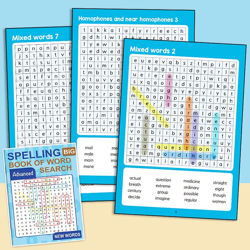 32 Pages Word Search Puzzle Book Spelling Big Book of Word Search Advanced & Elementary for Adults Students Vocabulary Builder