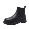 New Styles of Cowhide Thick-soled Boots, Women's Shoes, Round-toed Short-top Single Boots,