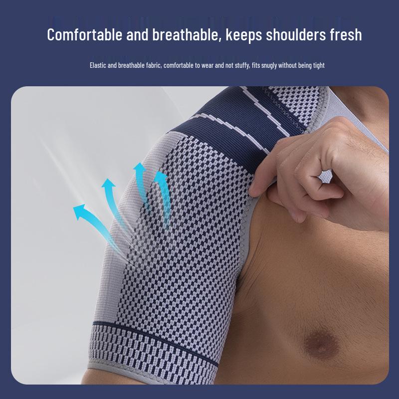 Adjustable Compression Shoulder Protector for Men - Adult Sports Shoulder Pad for Weightlifting and Strain Support