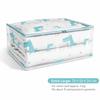 PEVA Transparent Zipper Storage Bag For Quilts, Blankets And Clothes, Cartoon Print Organizer For Bedroom Wardrobe And Closet, Three Sizes