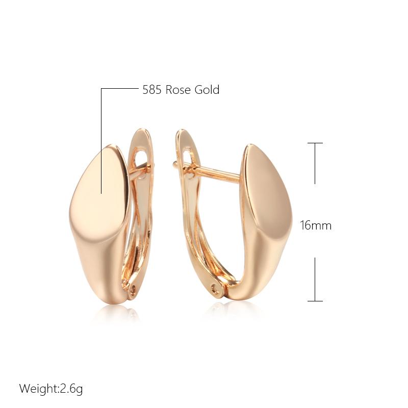 Fashion  Rose Gold Color Glossy Dangle Earrings Simple Rhombus Earrings For Women High Quality Daily Fine Jewelry