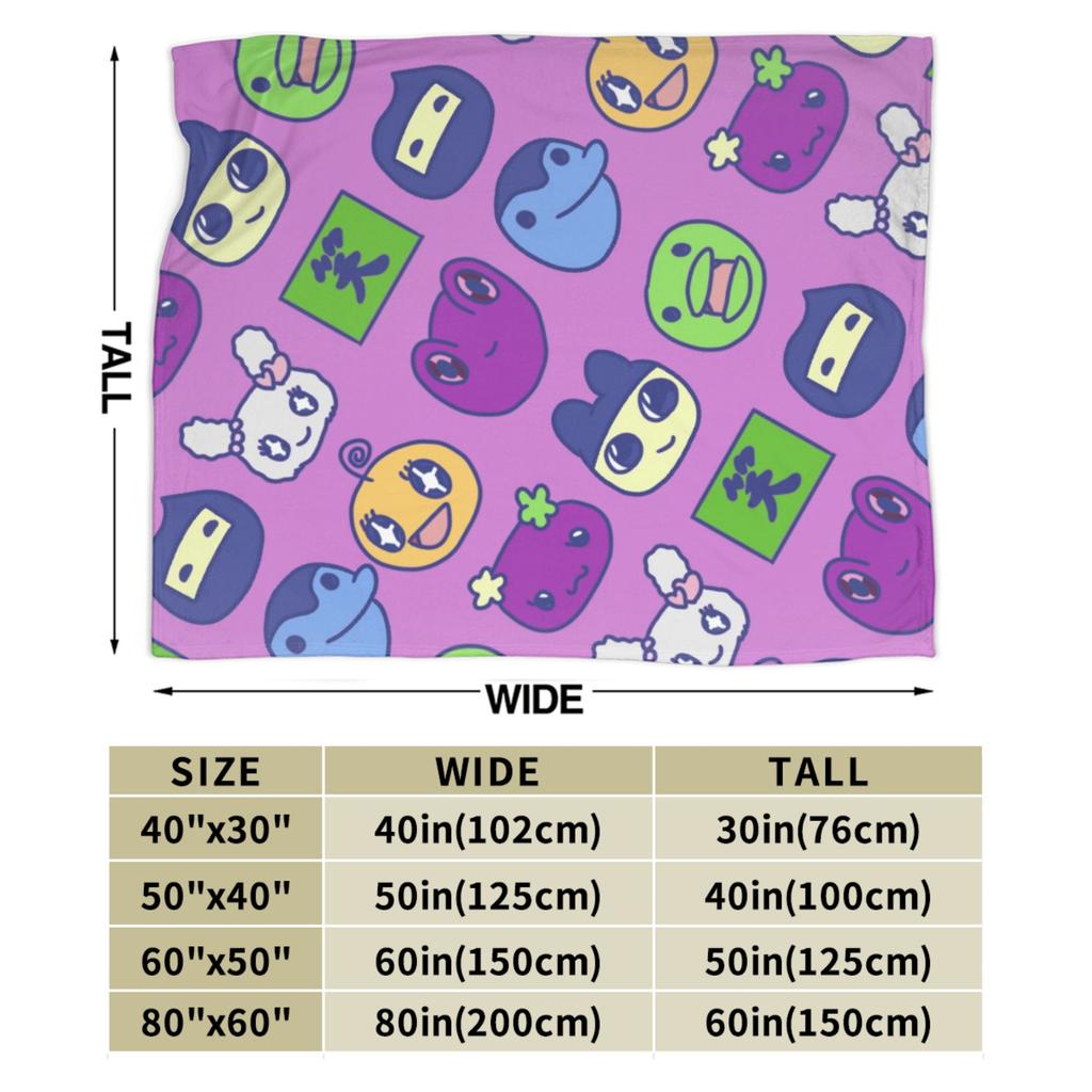 Tamagotchis Cartoon Blanket Cover Flannel 90s Electronic Pets Super Warm Throw Blanket for Airplane Travel Bedroom Quilt