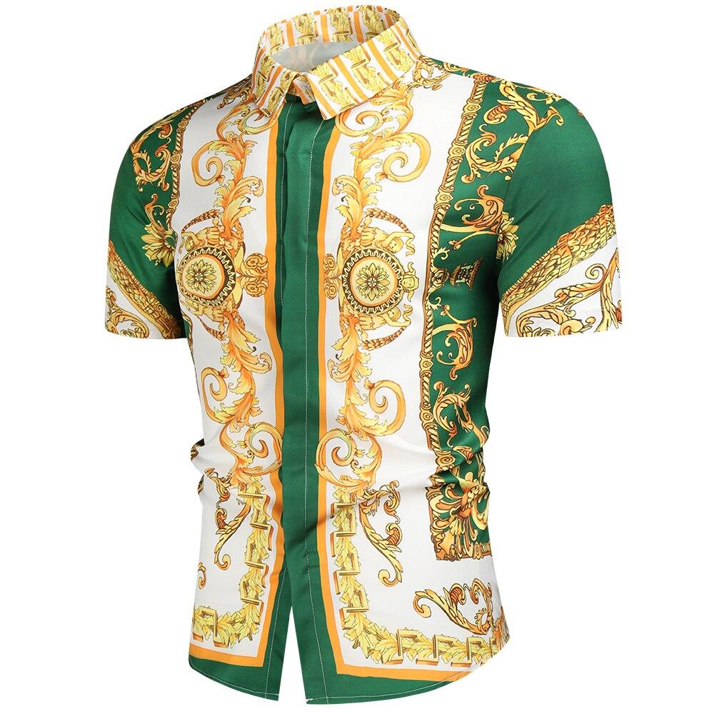 

Новая летняя мужская 3D гавайская рубашка с модным винтажным принтом, повседневная рубашка с коротким рукавом XXXXL