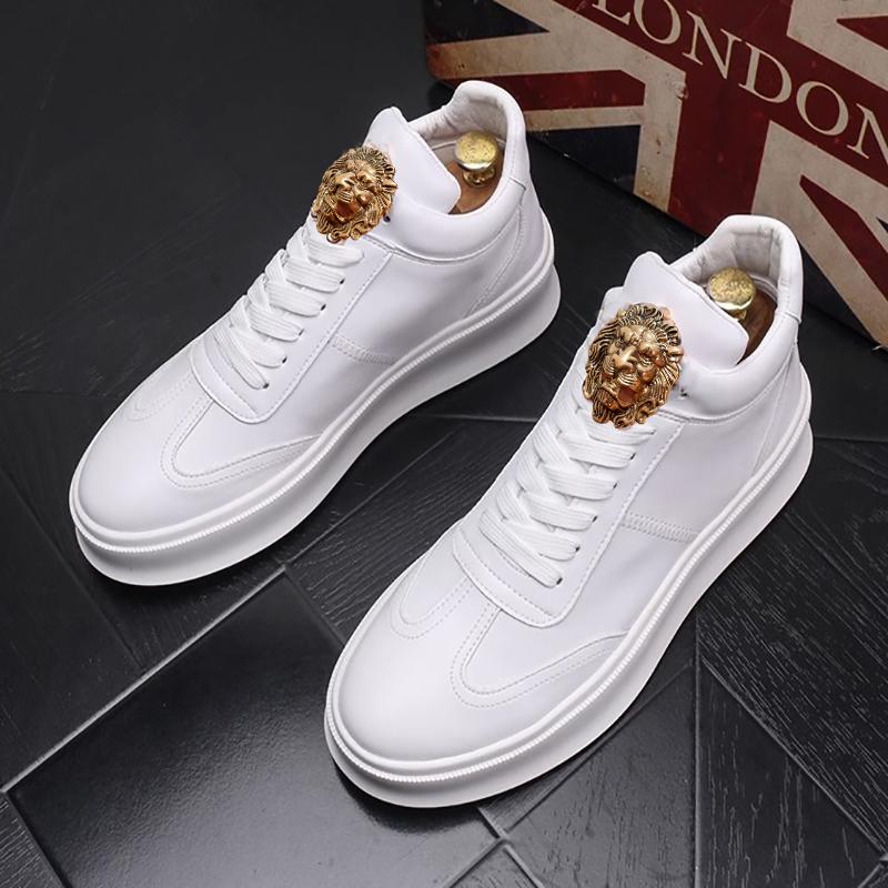 Fashion Red Bright Casual Shoes Men's New Thick Soles Bright Face Men's Shoes Youth 100 High Top Board Shoes In the Upper Short Boots 2