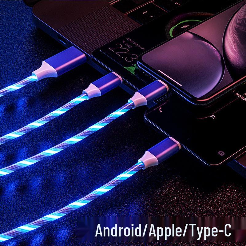 Type-C Flowing Light Data Cable for Apple, Huawei, Xiaomi - 2A Luminous Nightclub Style