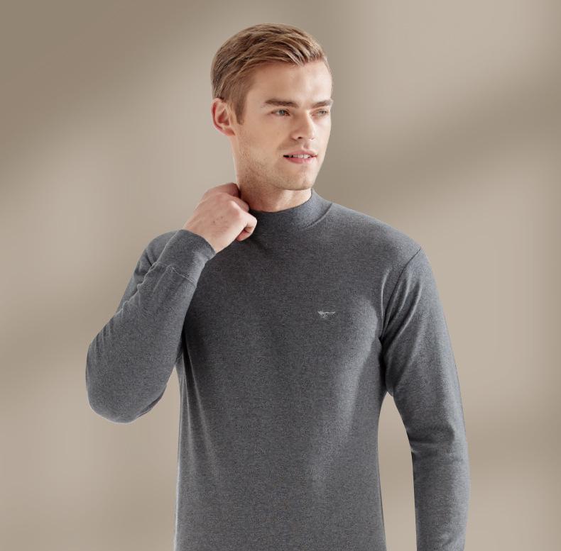 Pánská bavlněná sada spodního prádla Septwolves se středním výstřihem: Podzim/Zima Vrchní a spodní díl.