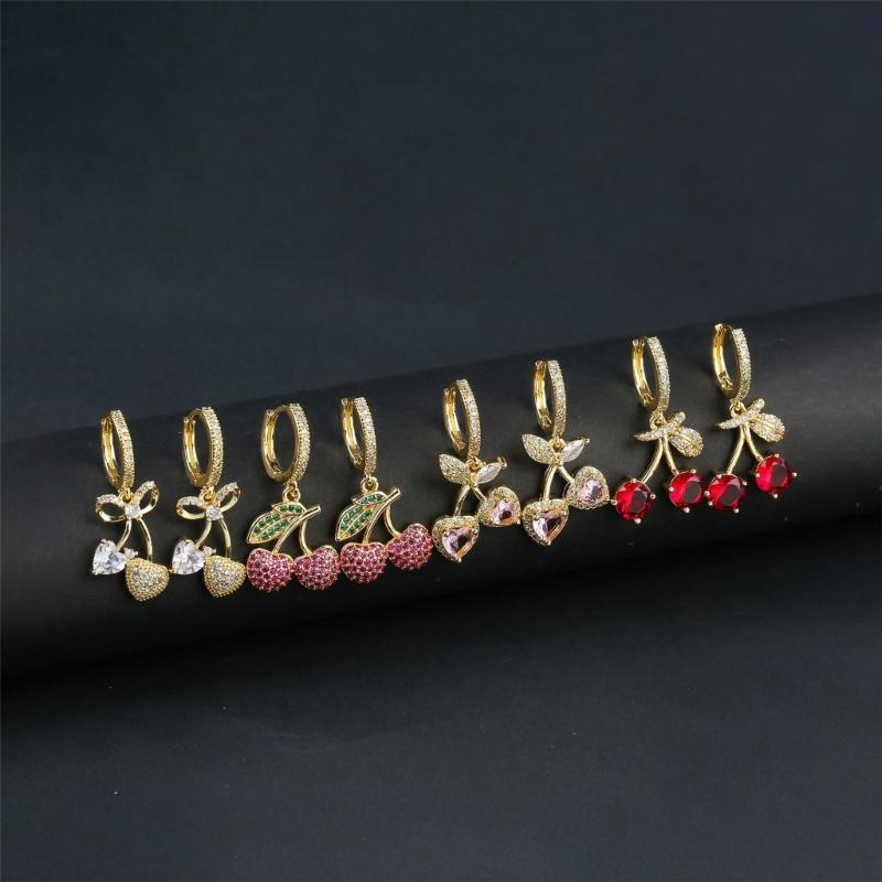 Vintage Cherry Ear Jewelry Women Earring Stylish Women Wedding Earrings Ears Pendant Comfortable Wearing for Woman